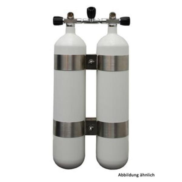 ECS Doppel 10L/232 bar Stahl TG mit V4TEC Schellen und Absperrbrücke