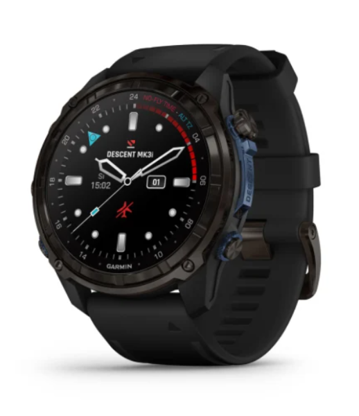 Descent™ Mk3i – 51 mm graues DLC-Titan mit schwarzem Silikonarmband
