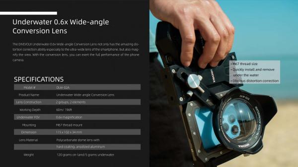 Underwater Wide Angle Conversion Lens